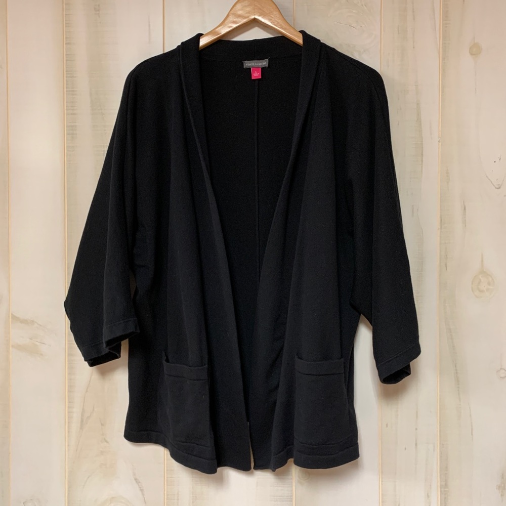 Vince Camuto Black Dolman Kimono Cardigan Pockets